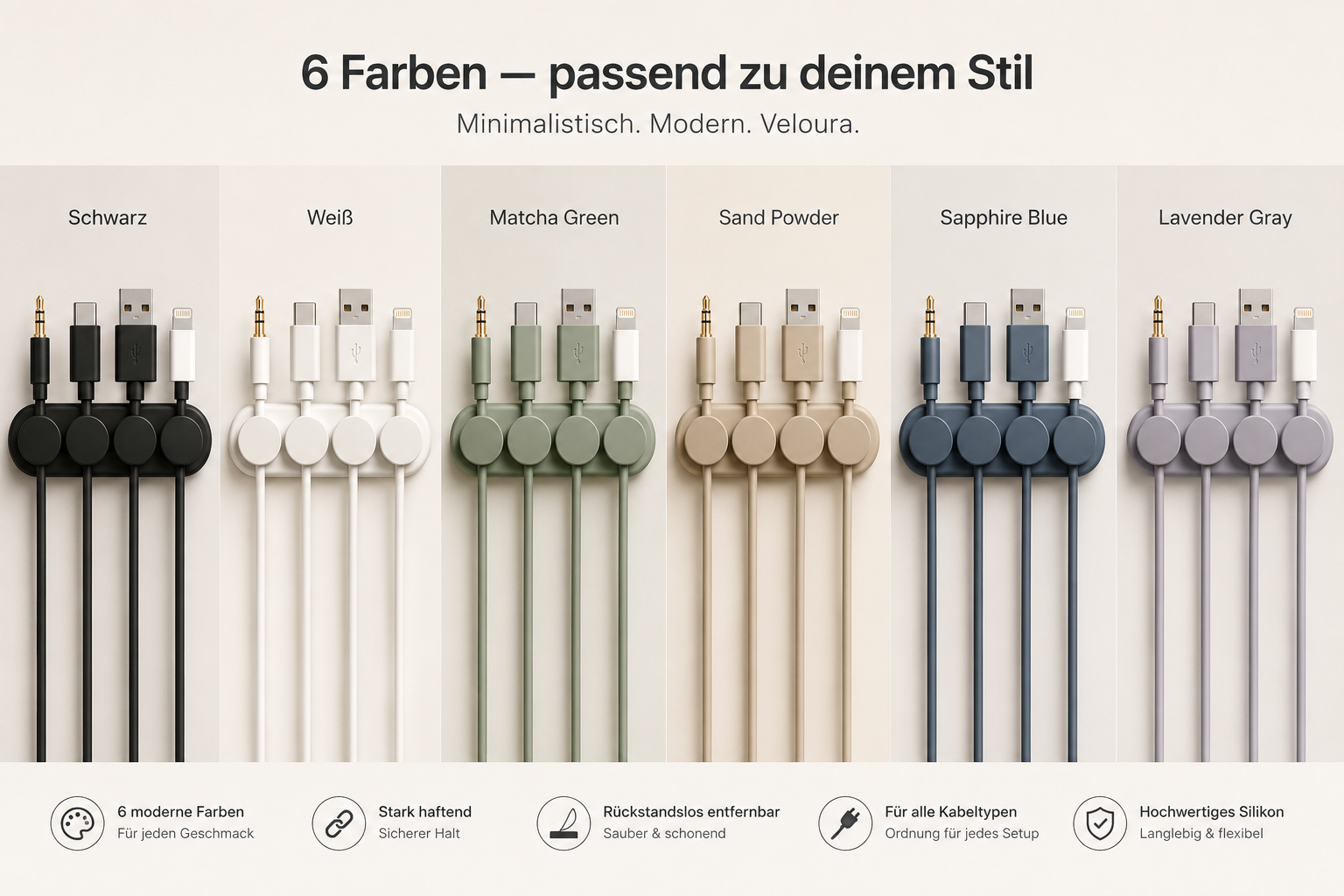 VeloCable - Selbstklebender Kabel-Organizer